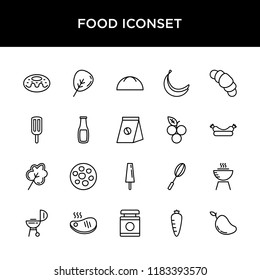 Funny foods iconset with line style