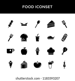 Funny foods iconset with solid style