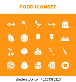 Funny foods iconset with solid style