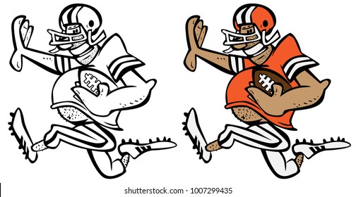 Funny Football Player Cartoon Vector Graphic Illustration