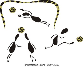 funny football players silhouette