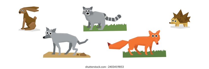 Funny Forest Animal as Different Wild Fauna Vector Set