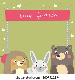 funny forest animals for children vector