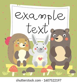 funny forest animals for children vector
