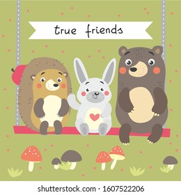 funny forest animals for children vector