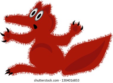 Funny forest fox for children's sites. White background. Vector.