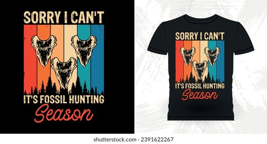 Funny Fossil Hunter Paleontology Vintage Fossil Hunting T-shirt Design