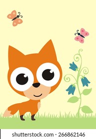 Funny fox with big eyes