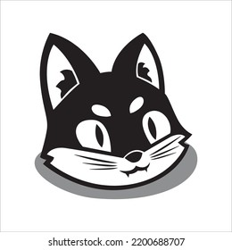 Funny fox, Cartoon forest animals, animal with cute emotion on face, vector illustration of orange foxe of wildlife around logo isolated on white background