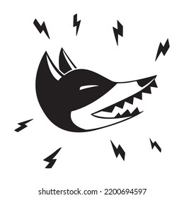 Funny fox, Cartoon forest animals, animal with cute emotion on face, vector illustration of orange foxe of wildlife around logo isolated on white background