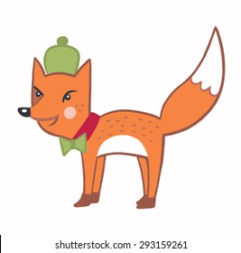 funny fox. a character in children's style