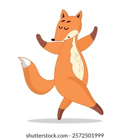 funny fox dancing, fox ballerina, fox dreams, harmony, calm, joy, happy fox, animal