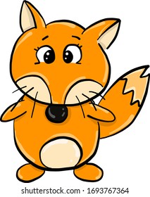 Funny fox, illustration, vector on white background