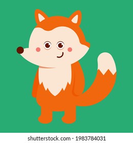 Funny fox vector cartoon illustration isolated on background.