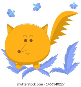 Funny Fox vector isolated image in flat style on white background