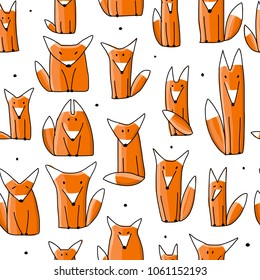 Funny foxes, seamless pattern for your design