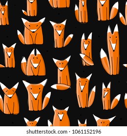 Funny foxes, seamless pattern for your design