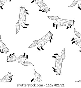 Funny foxes, seamless pattern for your design