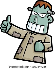 Funny frankenstein cartoon in "OK" pose