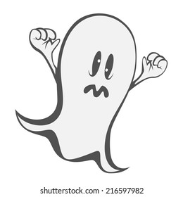 Funny freaky ghost - a haunting ghost with crazy eyes