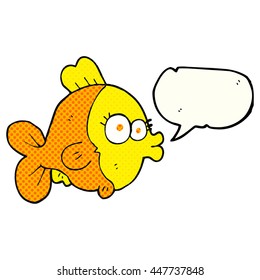 funny freehand drawn comic book speech bubble cartoon fish