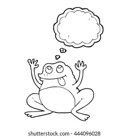 funny freehand drawn thought bubble cartoon frog