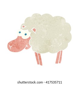 funny freehand retro cartoon sheep
