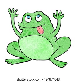 funny freehand textured cartoon frog