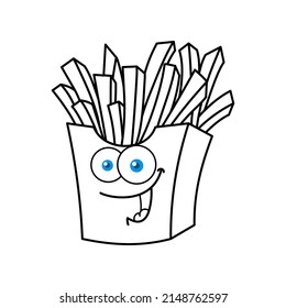 Funny French Fries Cartoon Character