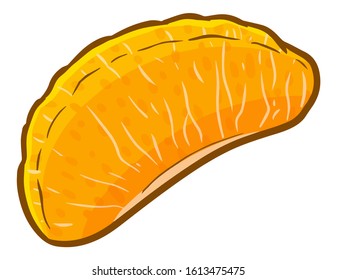 Funny and fresh sweet single orange pulpy ready to be eaten