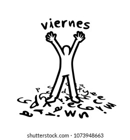 Funny Friday message in spanish language