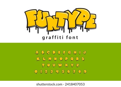 Funny Friendly Bold Font Graffiti Design Vector