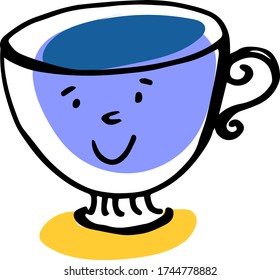 Die sonnige, freundliche Tasse ist perfekt für Logos, die auf weißem Hintergrund isoliert sind