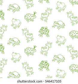 funny frog animal line pattern