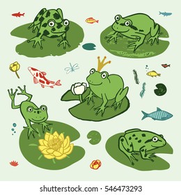 funny frog animal set