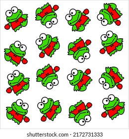 Funny Frog Background Vector Image