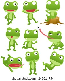 Funny frog cartoon collection