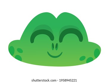 Funny Frog Cartoon head icon. Vector illustration