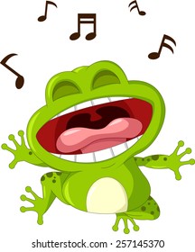 funny frog cartoon singing 