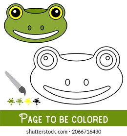 Funny Frog Face to be colored, the coloring book for preschool kids with easy educational gaming level.