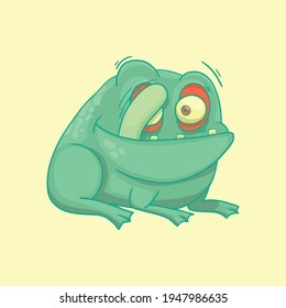 Funny frog illustration for design or textile print