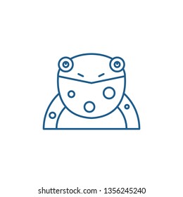Funny frog line icon concept. Funny frog flat  vector symbol, sign, outline illustration.