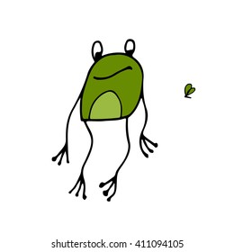 Funny frog, sketch for your design