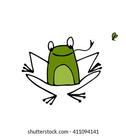 Funny frog, sketch for your design