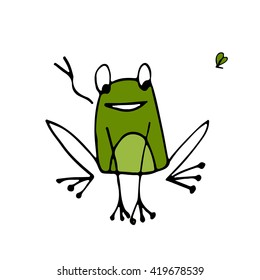 Funny frog, sketch for your design