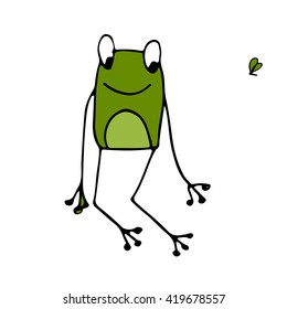 Funny frog, sketch for your design