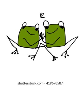 Funny frog, sketch for your design