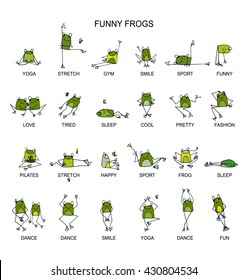 Funny Frogs Collection, Sketch For Your Design