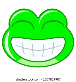 funny frog's facial expression