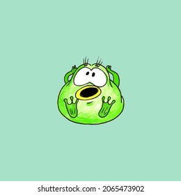 Funny frogs on a light background